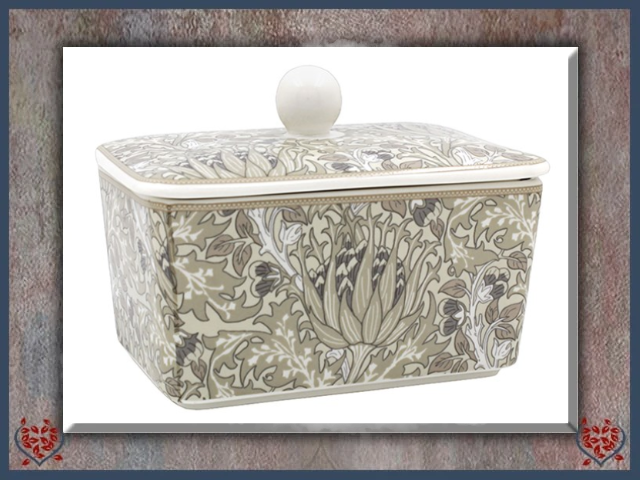 WILLIAM MORRIS ARTICHOKE BUTTER DISH | China & Ceramics - Paul Martyn Interiors