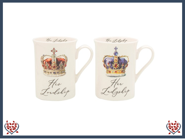 CROWNED LORD & LADY MUG SET | Mugs - Paul Martyn Interiors