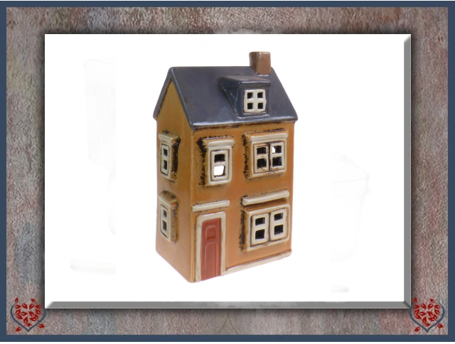 CERAMIC TEALIGHT HOUSE ~ MUSTARD | Ceramic