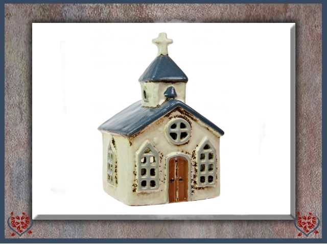 CERAMIC TEALIGHT CHURCH | Ceramic - Paul Martyn Interiors
