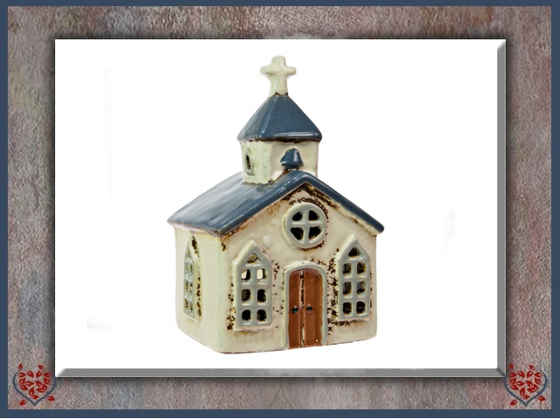 CERAMIC TEALIGHT CHURCH | Ceramic - Paul Martyn Interiors