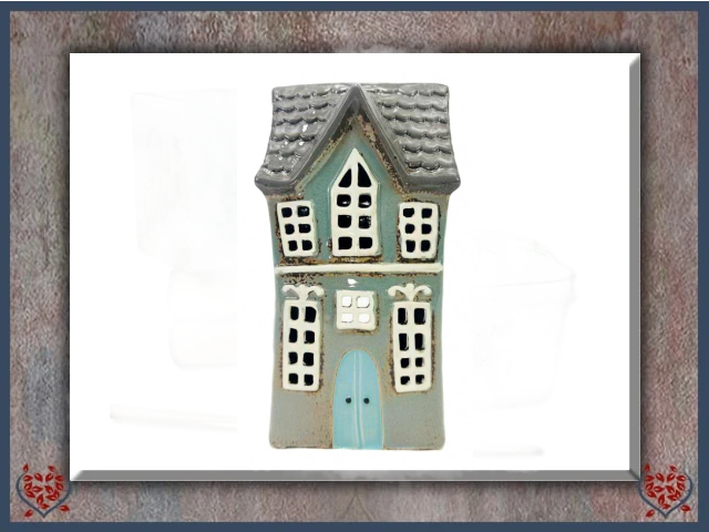 CERAMIC TEALIGHT HOUSE ~ GREY | Ceramic - Paul Martyn Interiors