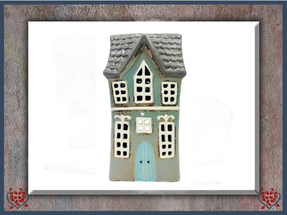 CERAMIC TEALIGHT HOUSE ~ GREY | Ceramic - Paul Martyn Interiors