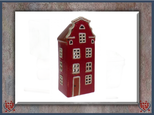 CERAMIC TEALIGHT HOUSE ~ RED | Ceramic - Paul Martyn Interiors