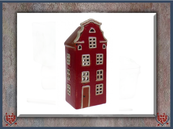 CERAMIC TEALIGHT HOUSE ~ RED | Ceramic - Paul Martyn Interiors