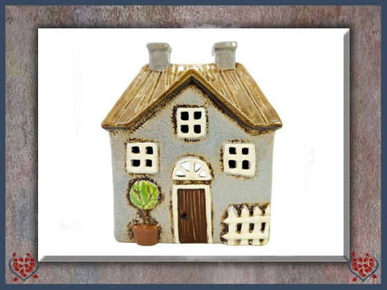 CERAMIC TEALIGHT PICKET FENCE COTTAGE | Ceramic - Paul Martyn Interiors