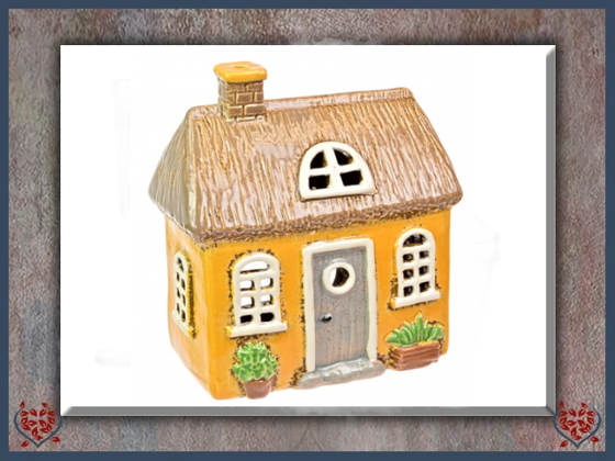 CERAMIC TEALIGHT COTTAGE  | China, Glass and Ceramics