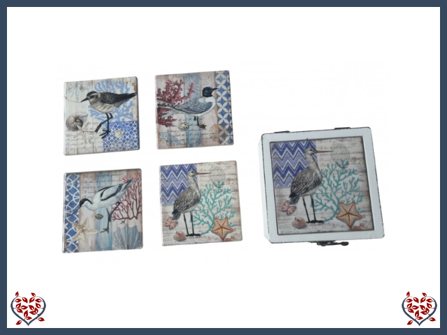 CERAMIC COASTERS BIRDS SET OF 4 | China & Ceramics - Paul Martyn Interiors