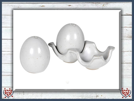 PORCELAIN EGG BOW SALT & PEPPER POTS | China & Ceramics - Paul Martyn Interiors