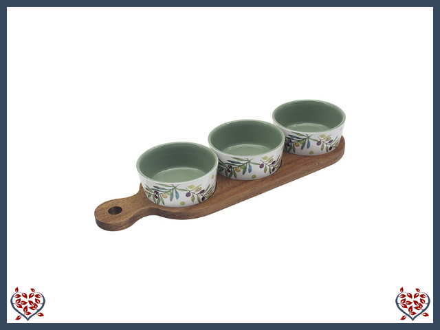 OLIVE GROVE SNACK DISHES ON TRAY | Kitchenware
