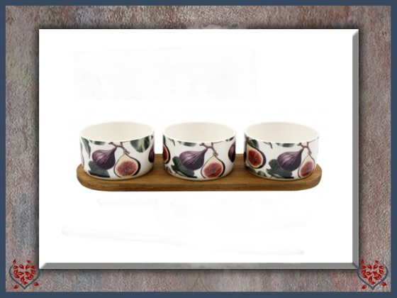 TAPAS FIGS WITH ACACIA TRAY (SET OF 3) | Kitchenware
