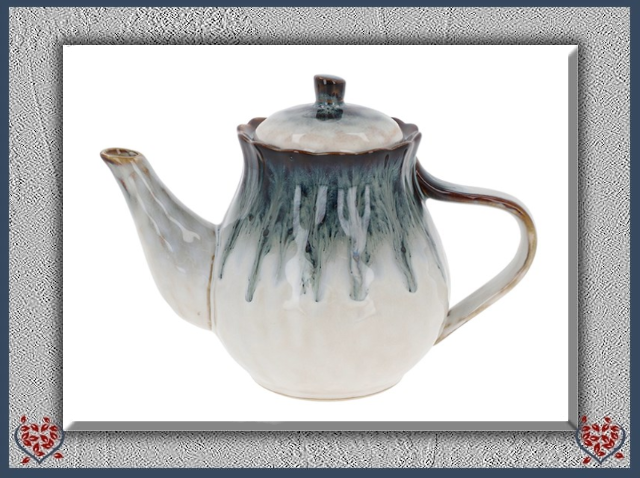 REACTIVE GLAZE BLUE TEAPOT | Mugs - Paul Martyn Interiors