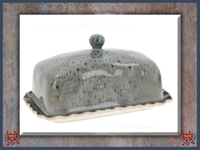 REACTIVE GLAZE BLUE BUTTER DISH | China & Ceramics - Paul Martyn Interiors