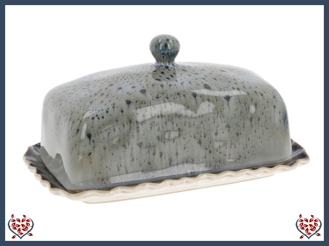 REACTIVE GLAZE BLUE BUTTER DISH | China & Ceramics - Paul Martyn Interiors