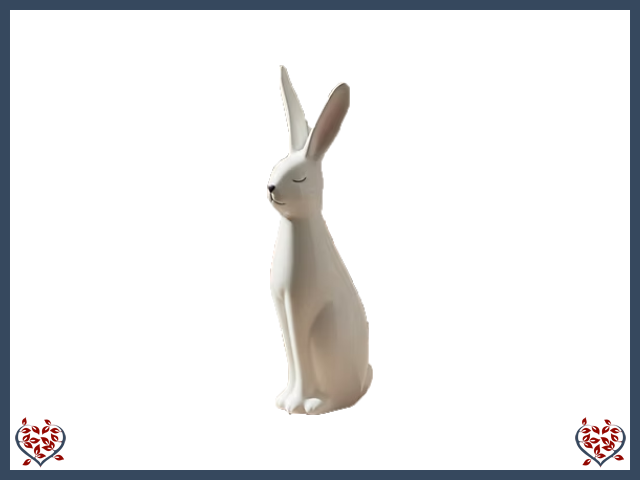 WHITE PORCELAIN BUNNY (EARS UP) | Decor - Paul Martyn Interiors
