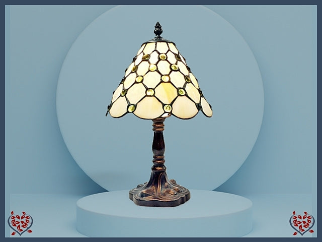 TIFFANY TABLE LAMP ~ CREAM (SML) | Lighting