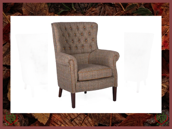 HARRIS TWEED FABRIC ARMCHAIR ~ ARMCHAIRS