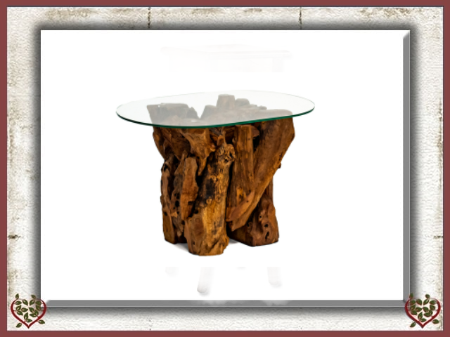 TEAK ROOT OVAL SIDE TABLE ~ WOODLAND COLLECTION