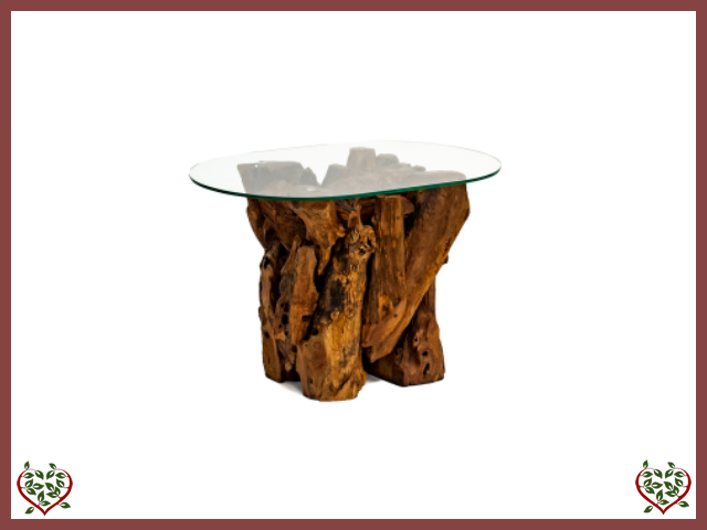 TEAK ROOT OVAL SIDE TABLE ~ WOODLAND COLLECTION