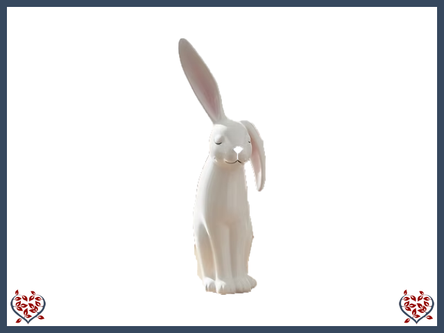 WHITE PORCELAIN BUNNY (EAR DOWN) | Decor - Paul Martyn Interiors
