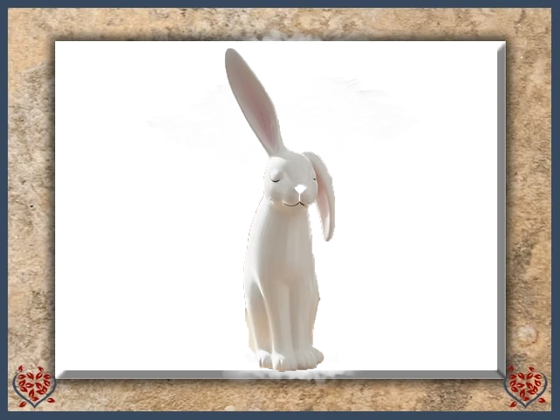 WHITE PORCELAIN BUNNY (EAR DOWN) | Decor - Paul Martyn Interiors