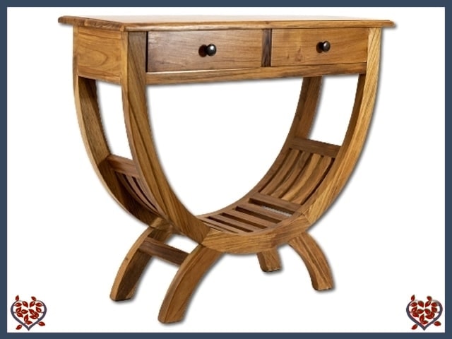 CANTIC WALL TABLE WITH 2 DRAWERS ~ TEAK COLLECTION - Paul Martyn Interiors