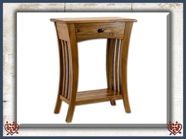 CURVED LEG HALL TABLE ~ TEAK COLLECTION - Paul Martyn Interiors