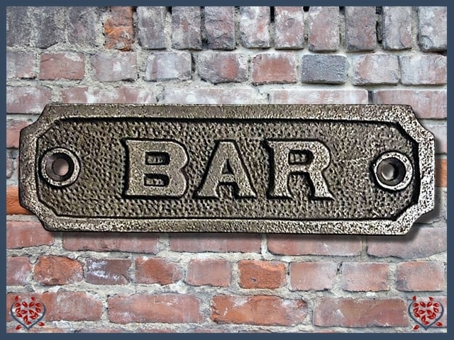 IRON PLAQUE ~ BAR | Wall Decor - Paul Martyn Interiors
