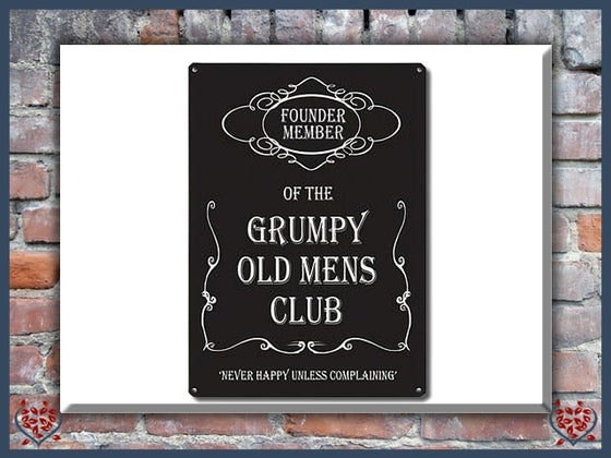 GRUMPY OLD MENS CLUB ~ METAL SIGN |  Wall Decor