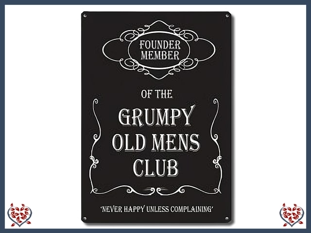 GRUMPY OLD MENS CLUB ~ METAL SIGN |  Wall Decor