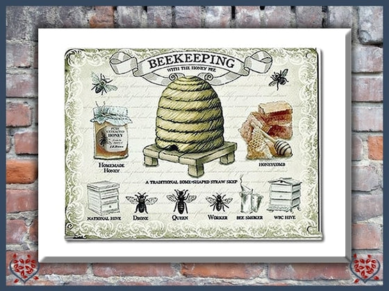 BEE KEEPING ~ METAL SIGN | Wall Decor