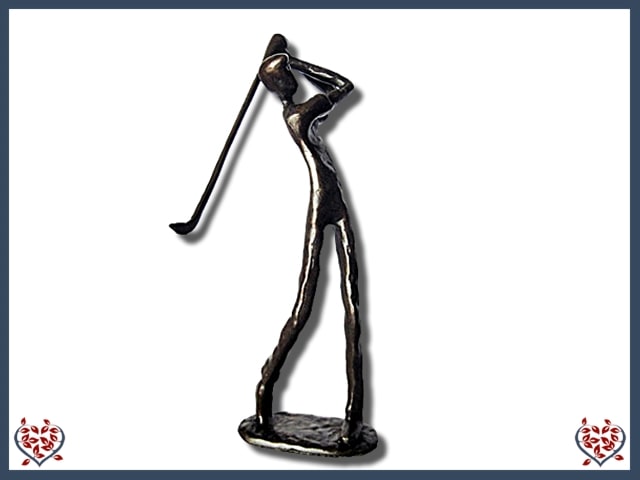 GOLFER ~ METAL FIGURINE | Figurine - Paul Martyn Interiors