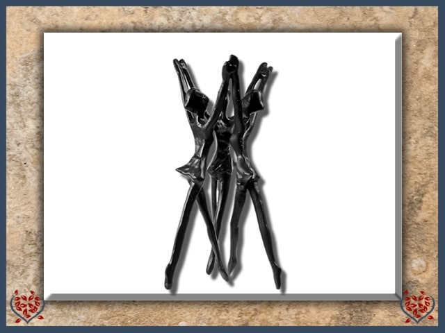 DANCERS REACHING TRIO ~ METAL FIGURINE | Figurine - Paul Martyn Interiors