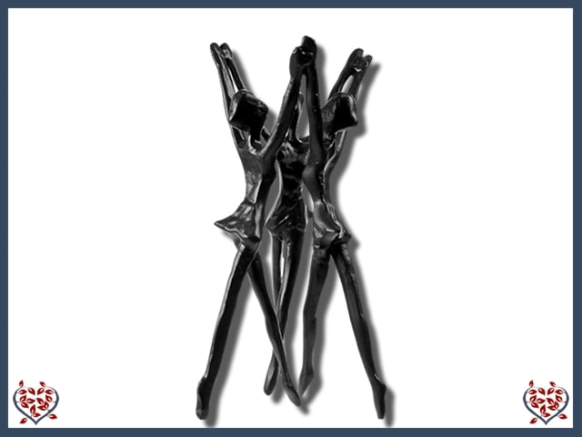 DANCERS REACHING TRIO ~ METAL FIGURINE | Figurine - Paul Martyn Interiors