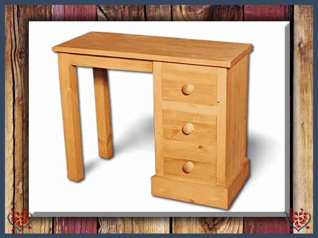 SHAKER PINE SINGLE PEDESTAL DRESSING TABLE | Paul Martyn Furniture UK