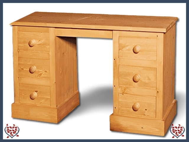 SHAKER PINE TWIN PEDESTAL DRESSING TABLE | Paul Martyn Furniture UK