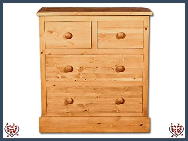 SHAKER PINE 2 OVER 2 CHEST | Paul Martyn Furniture UK