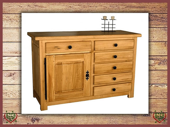 COUNTRY OAK SIDEBOARD 1 DOOR/6 DRAWERS | Paul Martyn Furniture UK