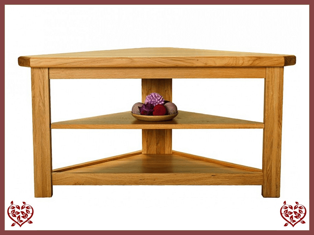 COUNTRY OAK OPEN CORNER TV UNIT | Paul Martyn Furniture UK