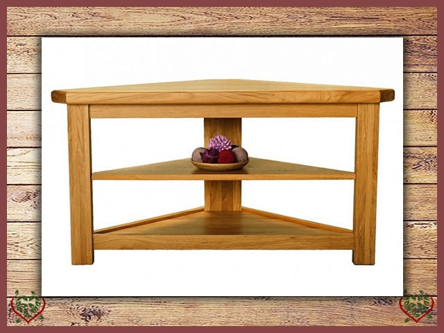 COUNTRY OAK OPEN CORNER TV UNIT | Paul Martyn Furniture UK