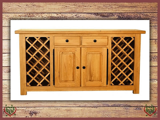 COUNTRY OAK SIDEBOARD/WINE RACKS | Paul Martyn Furniture UK