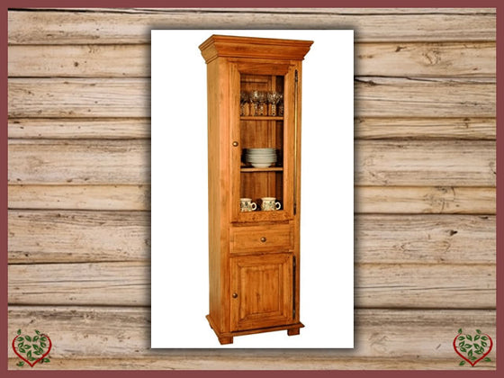 HERITAGE OAK DISPLAY CABINET – 2 DOORS/1 DRAWER | Paul Martyn Furniture UK