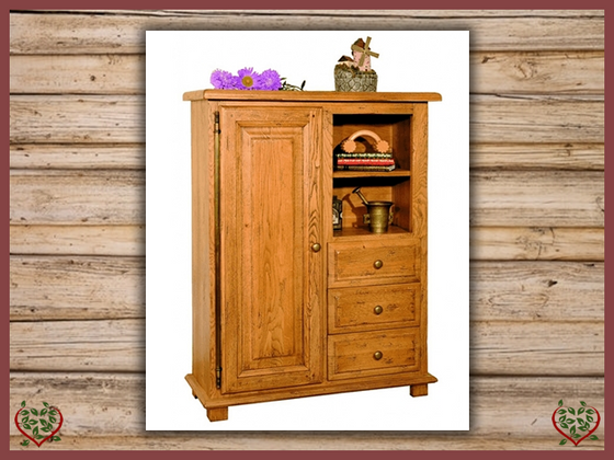 HERITAGE OAK BOOKCASE – 1 DOOR/3 DRAWERS | Paul Martyn Furniture UK