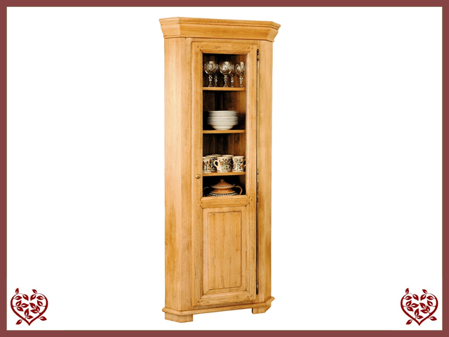 HERITAGE OAK CORNER DISPLAY CABINET – 1 DOOR | Paul Martyn Furniture UK