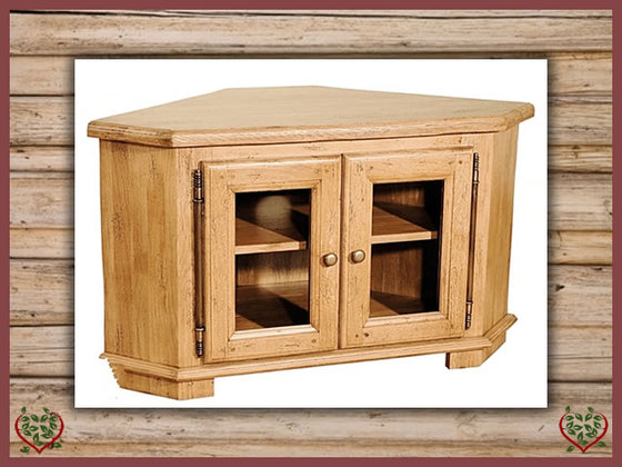 HERITAGE OAK CORNER TV UNIT – 2 DOORS | Paul Martyn Furniture UK