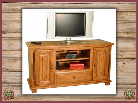 HERITAGE OAK WIDESCREEN TV UNIT – 2 DOORS/1 DRAWER | Paul Martyn Furniture UK