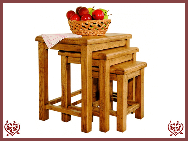 HERITAGE OAK NEST OF TABLES | Paul Martyn Furniture UK