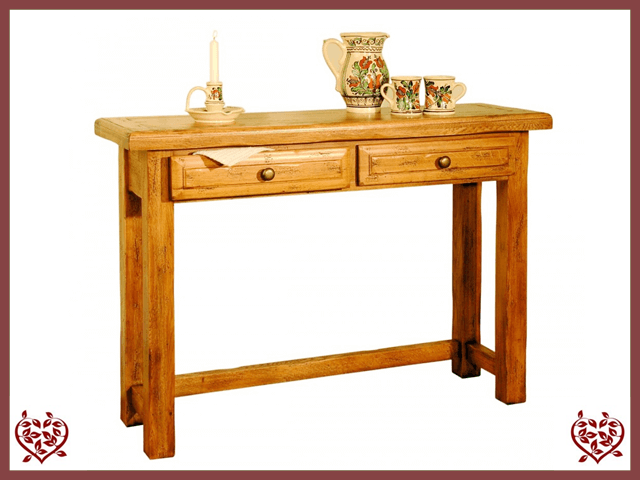 HERITAGE OAK HALL TABLE – 2 DRAWERS | Paul Martyn Furniture UK