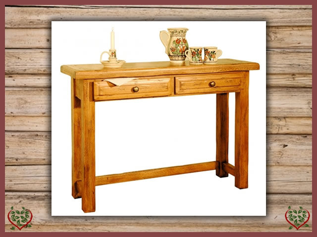 HERITAGE OAK HALL TABLE – 2 DRAWERS | Paul Martyn Furniture UK