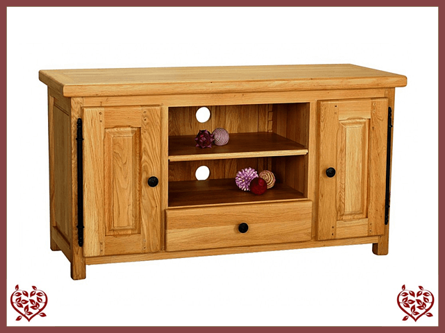 COUNTRY OAK WIDESCREEN TV CABINET | Paul Martyn Furniture UK